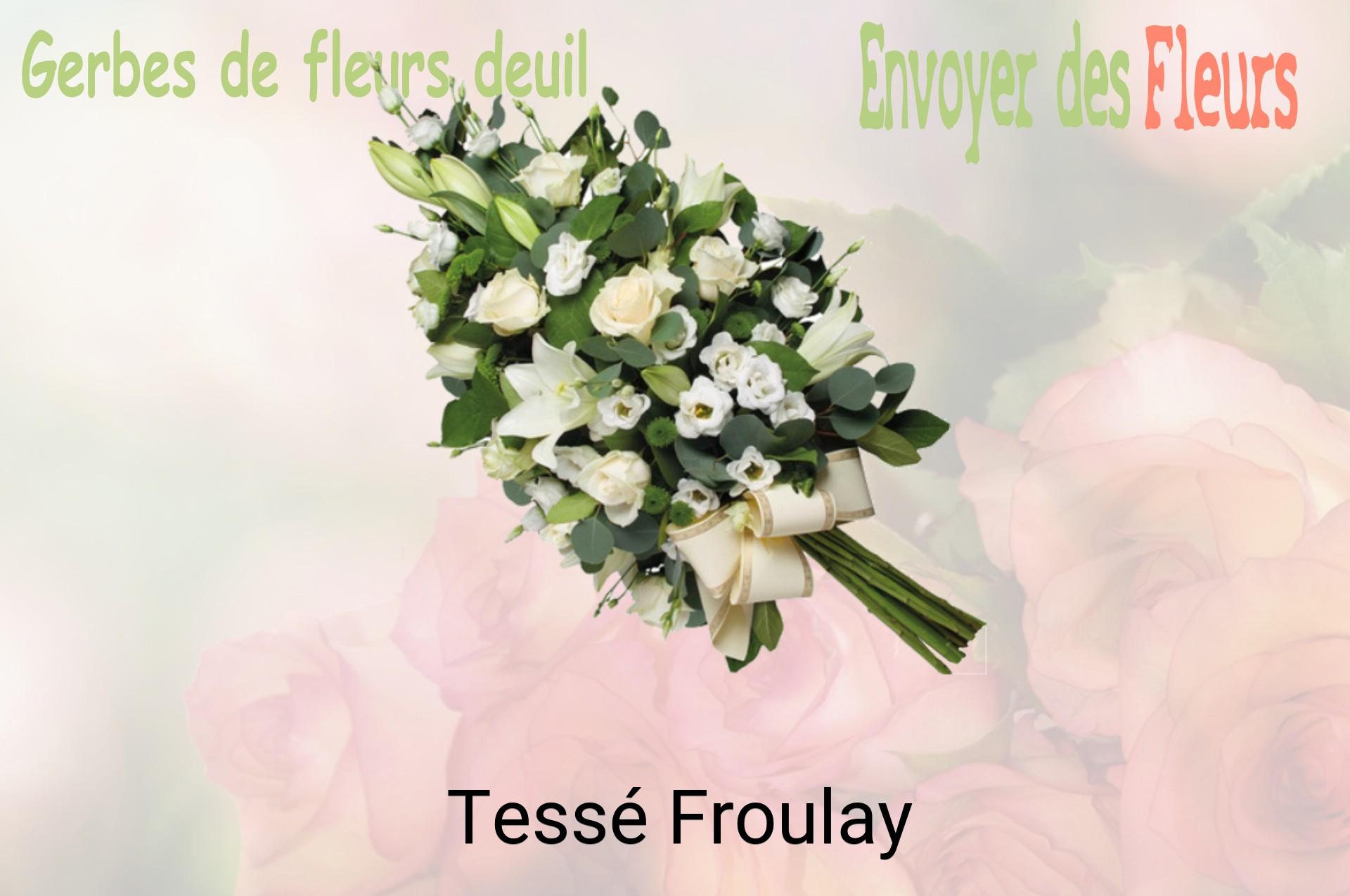 Gerbe de fleurs de deuil livrée à Tessé-Froulay